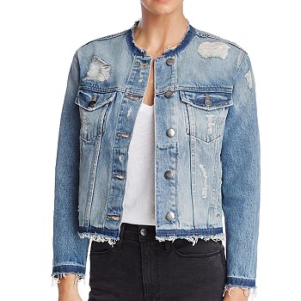 Frame Denim Le Rigid Re-Release Horne Street Raw-Edge Denim Jacket Size XS